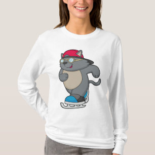 Katt som isfisk Skater med isskal T Shirt