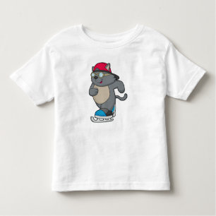Katt som isfisk Skater med isskal T Shirt