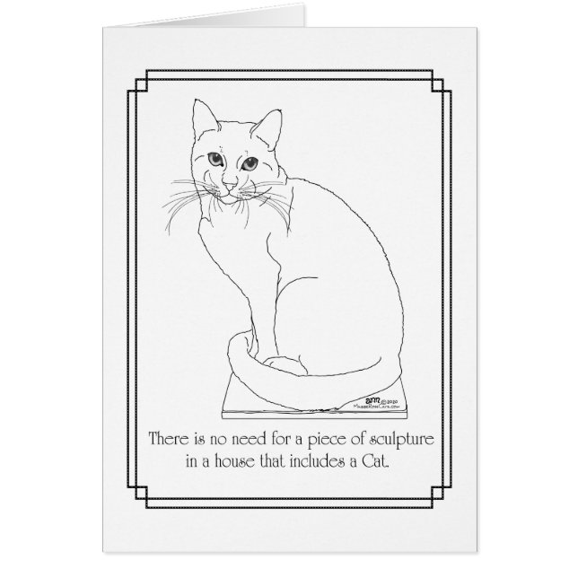 Katt som konstverk hälsningskort (Framsidan)