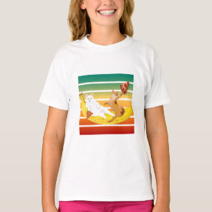 Katt som kör banan och som håller pizzakarr t shirt