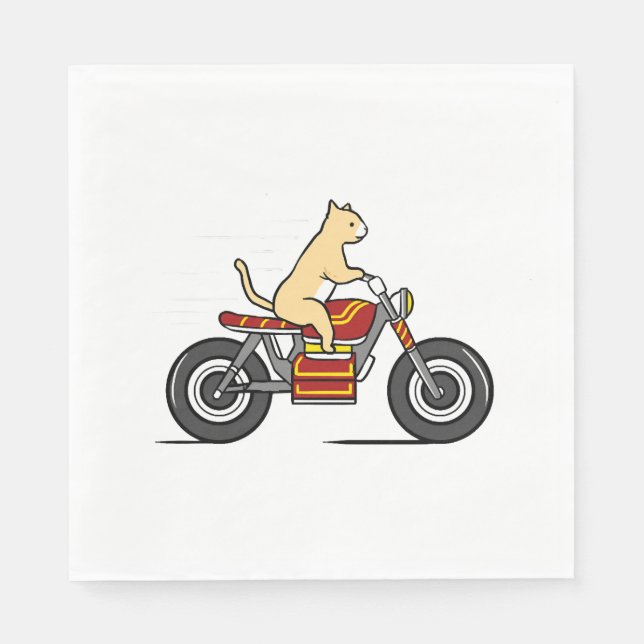 Katt som kör motorcykel pappersservett (Framsidan)