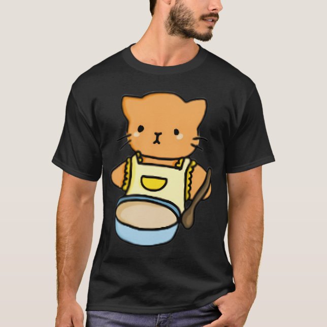 Katt som lagar mat t shirt (Framsida)
