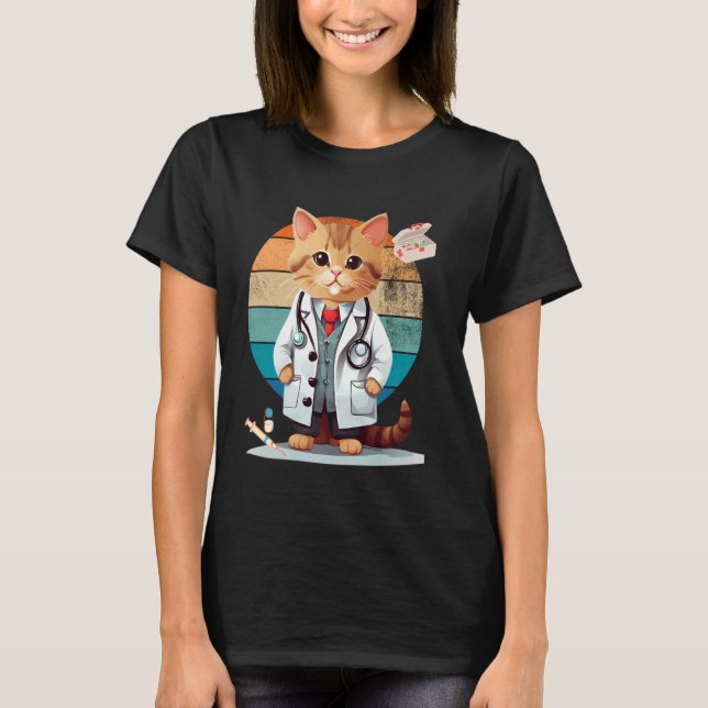 Katt Som Läkare T Shirt (Framsida)