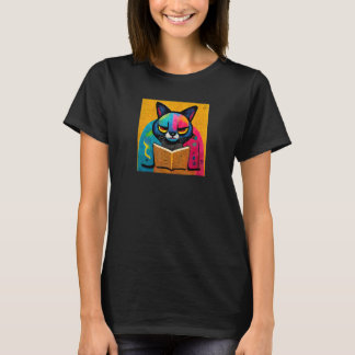Katt som läser en bok design t shirt