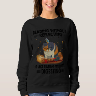 Katt som läser utan att reflektera grinig bok t shirt