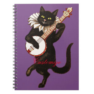 Katt som leker banjoen Thunder_Cove Anteckningsbok