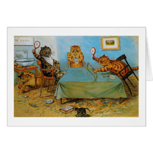 Katt som leker bordtennis, Louis Wain Hälsningskort