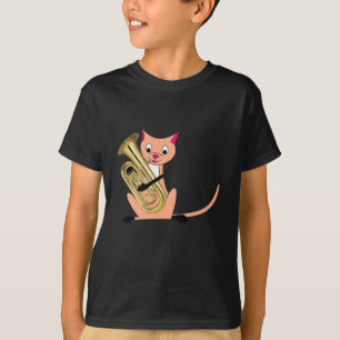 Katt som leker euphoniumen t-shirt