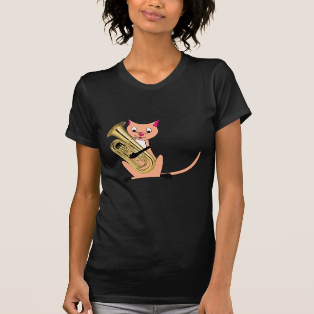 Katt som leker euphoniumen tee shirt (Framsida)