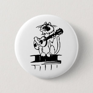 Katt som leker gitarren knapp