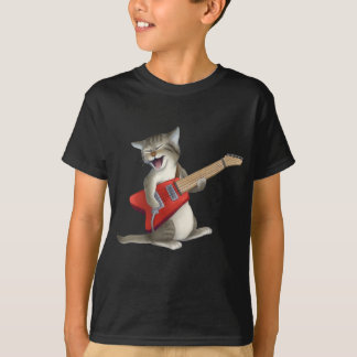 Katt som leker gitarren tee shirt