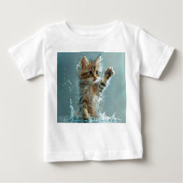 katt som leker i vatten t shirt