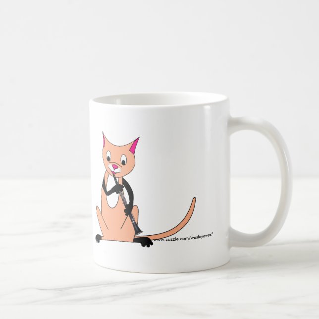 Katt som leker klarinetten kaffemugg (Höger)
