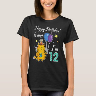Katt som leker med ballonger Glad födelsedag till T Shirt