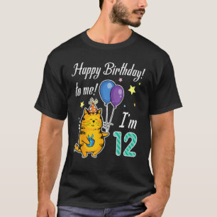 Katt som leker med ballonger Glad födelsedag till T Shirt