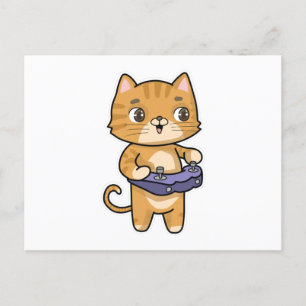 Katt som leker med kontroll vykort
