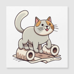 Katt som leker med toalettpapper