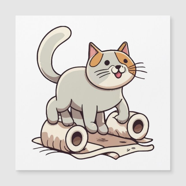 Katt som leker med toalettpapper (Framsida)