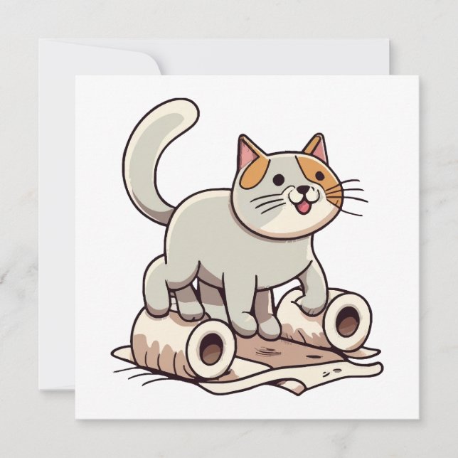 Katt som leker med toalettpapper (Framsida)