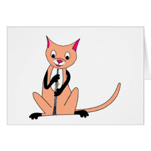 Katt som leker Oboen Hälsningskort