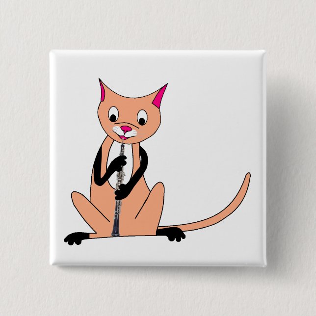 Katt som leker Oboen Knapp (Framsida)