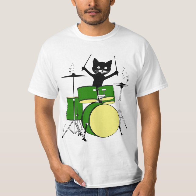 Katt som leker på rums- eller matrums- eller matru t shirt (Framsida)