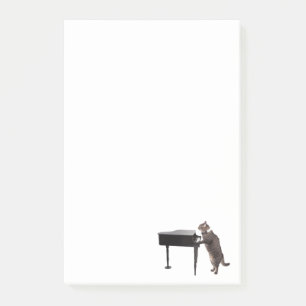 Katt som leker pianot post-it block