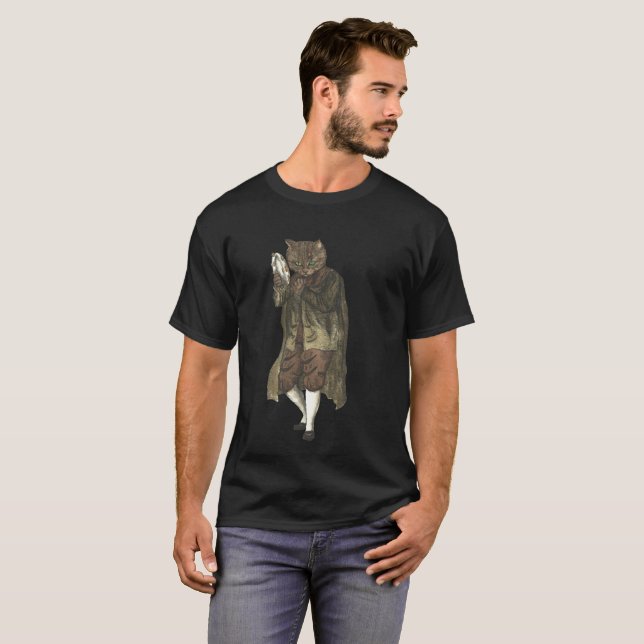 Katt som leker tamburinen t-shirt (Hel framsida)