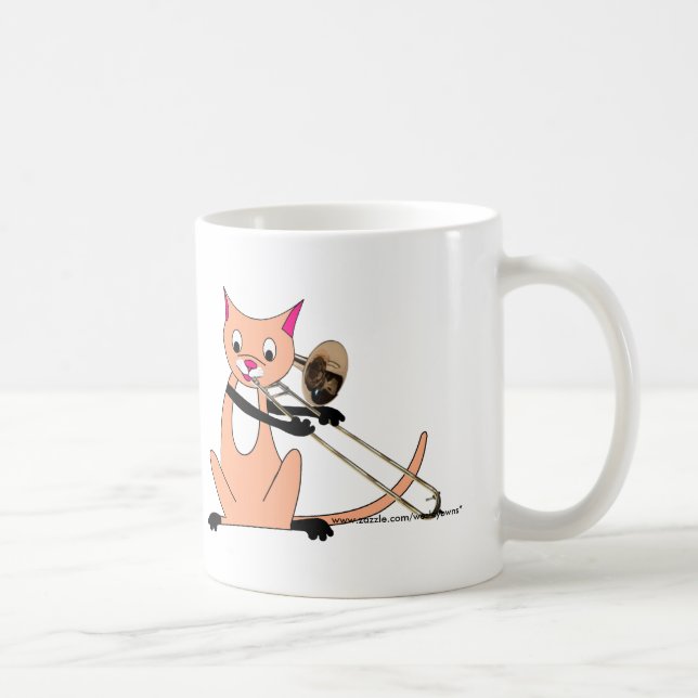 Katt som leker trombonen kaffemugg (Höger)