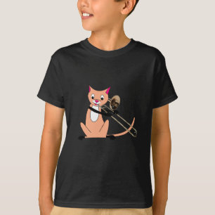 Katt som leker trombonen t-shirt