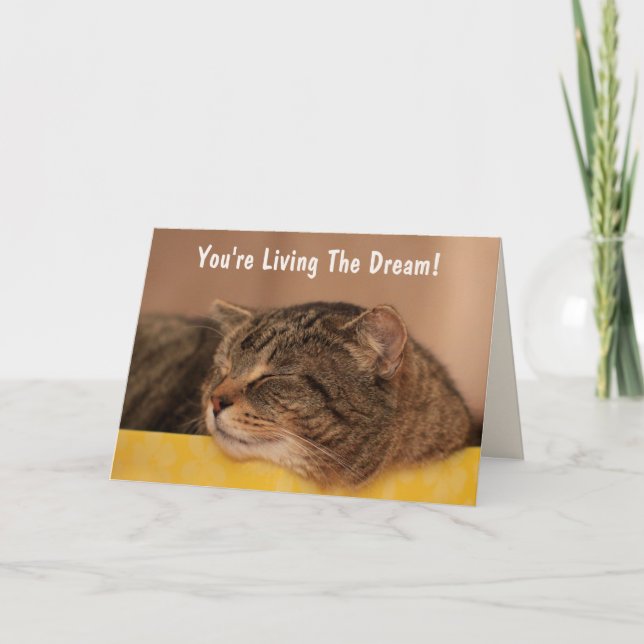 Katt som lever på Dream Birthday Kort (Framsida)