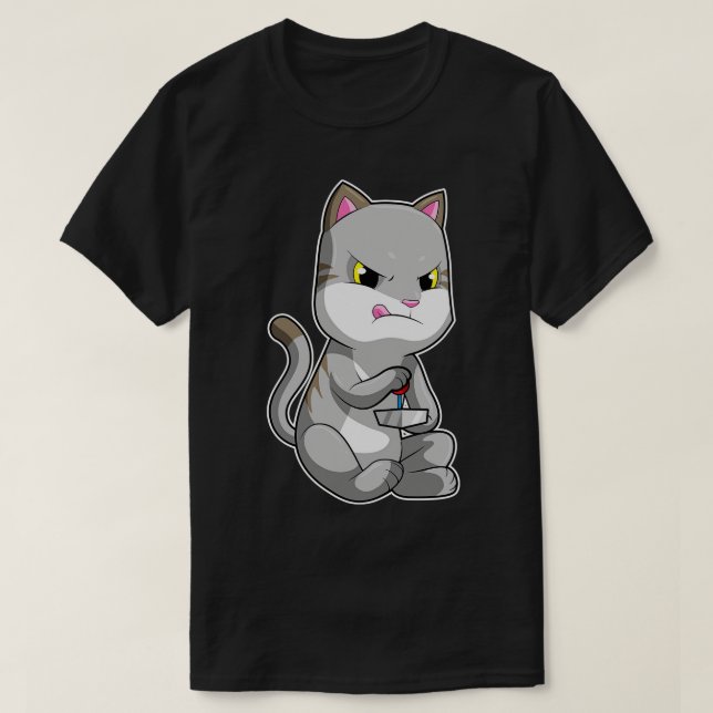 Katt som med Joystick T Shirt (Design framsida)