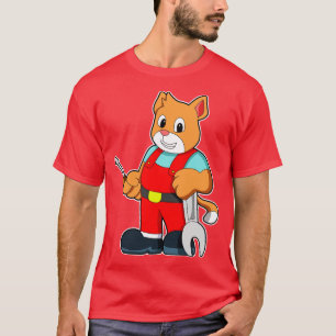 Katt som mekanisk ingenjör med Verktyg T Shirt