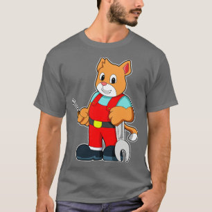 Katt som mekanisk ingenjör med Verktyg T Shirt