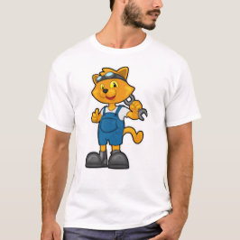 Katt som mekanisk med skanner t shirt