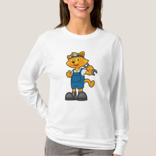 Katt som mekanisk med skanner t shirt