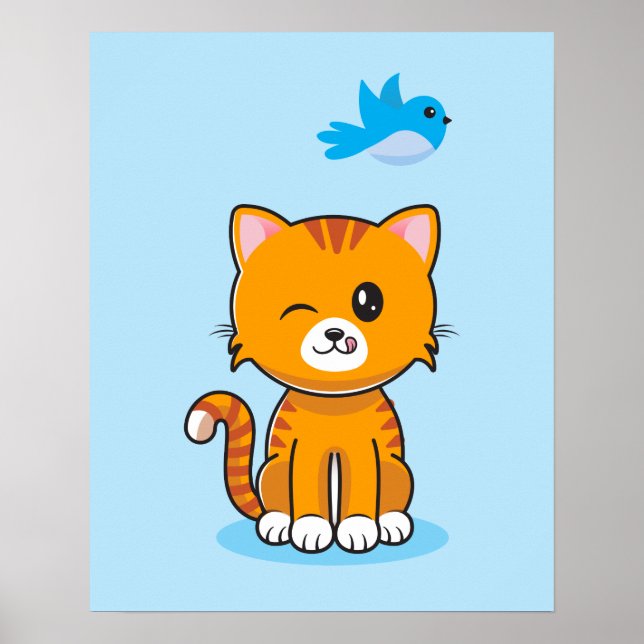 Katt som Mischievous Poster (16 x 20) (Framsidan)