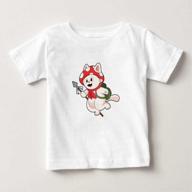 Katt som Mushroom-väljare med Mushroom T Shirt (Framsida)