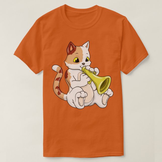 Katt som musiker med et t shirt (Design framsida)