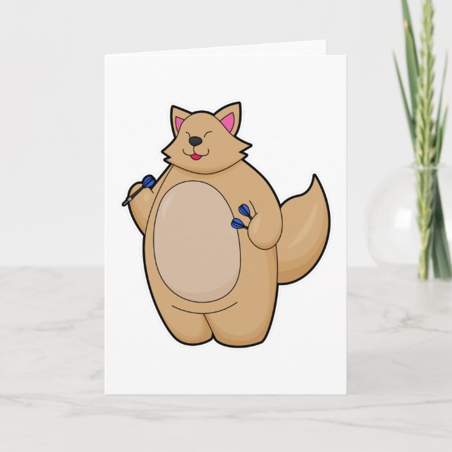 Katt som pilspelare med pilar kort (Framsida)