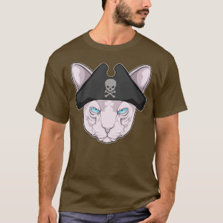 Katt som Pirat med Pirat hat T Shirt