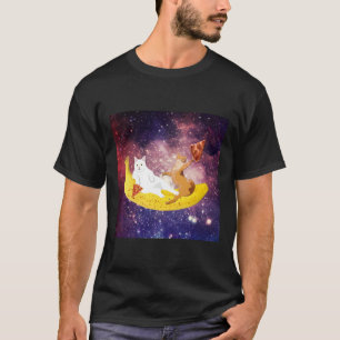 Katt som rider banan i galaxen t shirt