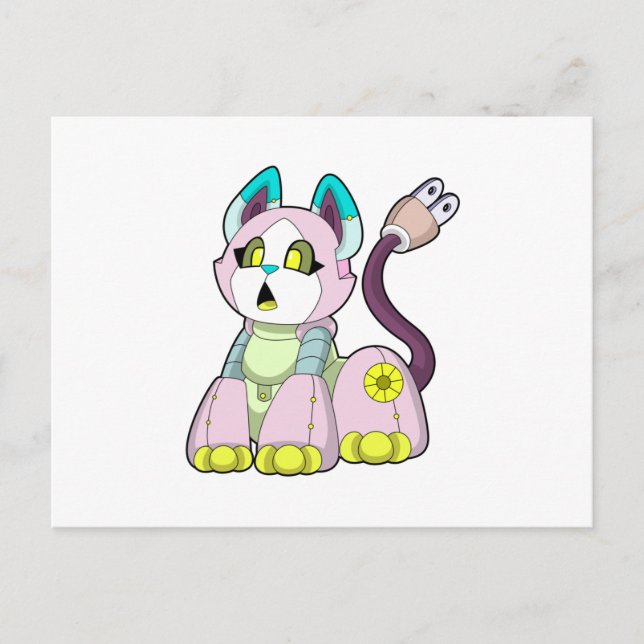 Katt som robot vykort (Framsida)