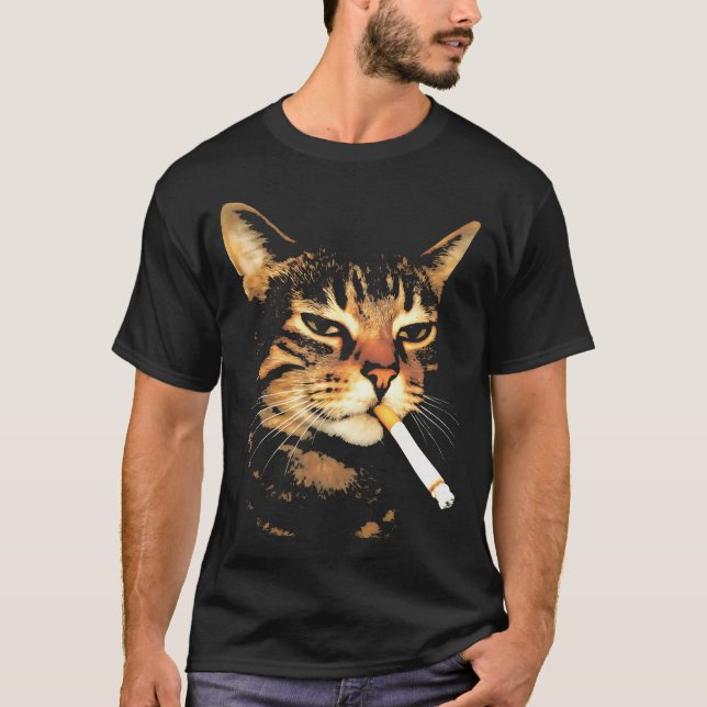 Katt som röker A T Shirt (Framsida)