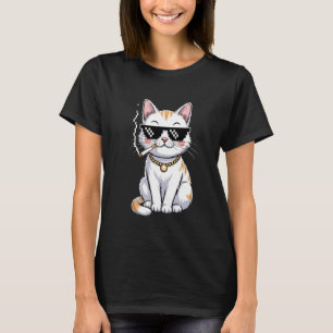 katt som röker cigarett vintage t shirt