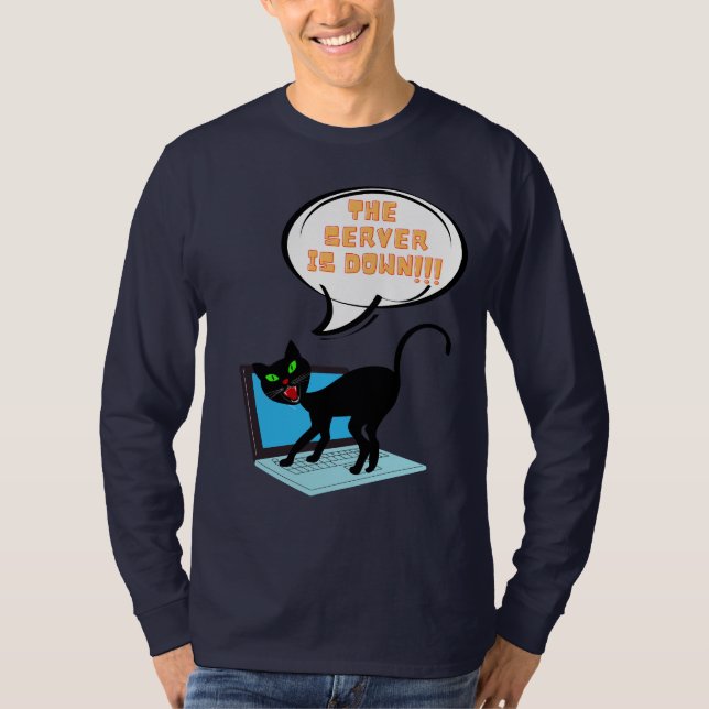 katt som säger att servern är nere t shirt (Framsida)