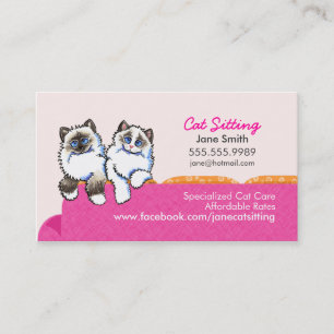 Katt som sitter Ragdoll soffarosor Visitkort