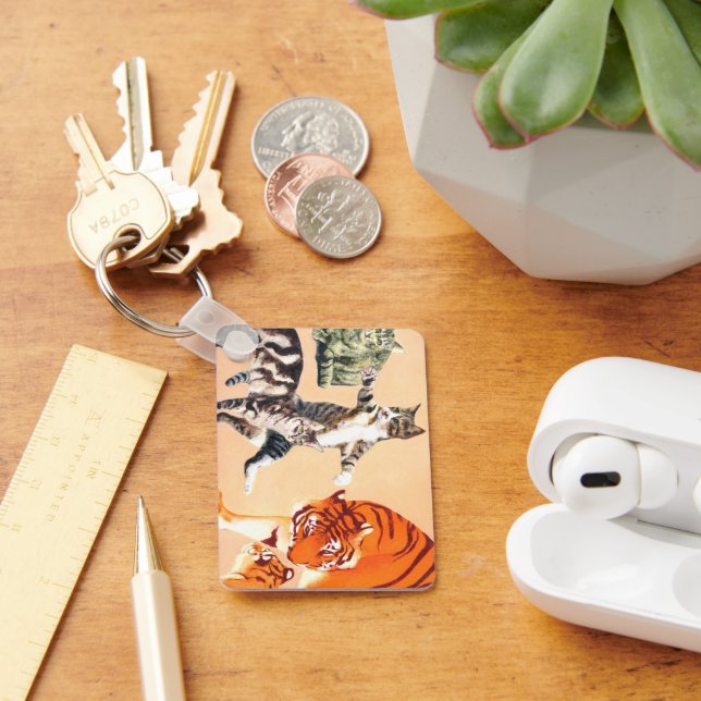 Katt som ska spela nyckelring (Skrivbord)