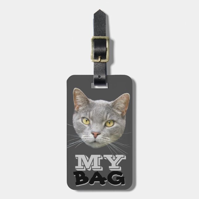 Katt som skyddar din bag.-) bagagebricka (Vertikal Framsida)