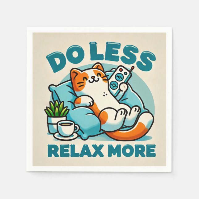 Katt som slantar design med bildtext som främjar a pappersservett (Framsidan)